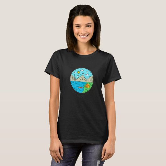 Vissend Camping My Happy Place Lake Norma T-shirt (Voorkant volledig)