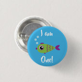 Vissendagpartij onder het Zee Ronde Button 3,2 Cm (Voorkant /achterkant)