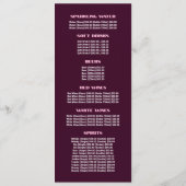 Vissende boat, restaurant Slimline Menu (Achterkant)