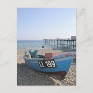 Vissende boot in Bognor Regis, Sussex, Verenigd Ko Briefkaart