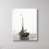 Vissende boot Jacob Maris Zee landschap Canvas Afdruk (Voorkant)
