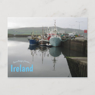 Vissende boten Dingle Harbour County Kerry Ierland Briefkaart