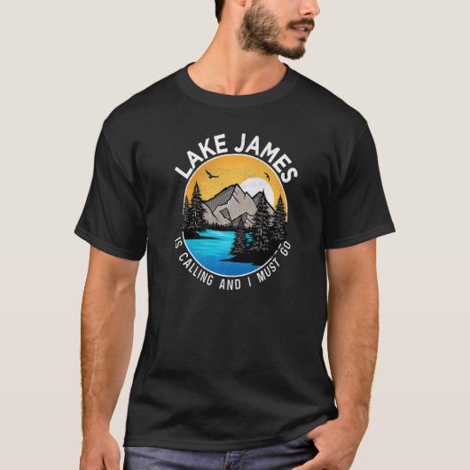 Vissende Camping Lakeview Lake James T-shirt (Voorkant)