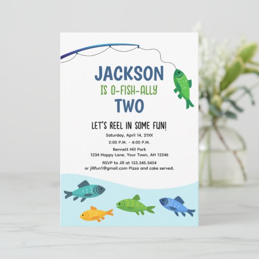 Vissende dag uitnodiging Vissende partij (Staand voorkant)