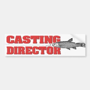 Vissende directeur van Angler Casting Funny Bumpersticker