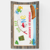 Vissende First Birthday Banner (Verticaal)