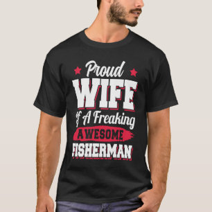 Vissende hengelaar vis visser visser vrouw t-shirt