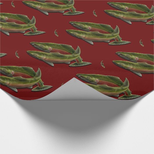 Vissende kerstpapier van Coho Salmon Cadeaupapier (Hoek)