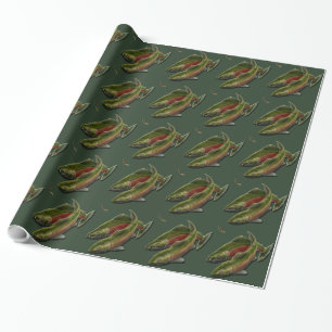 Vissende kerstpapier van Coho Salmon Cadeaupapier