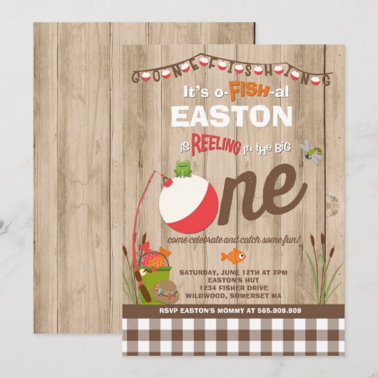 Vissende uitnodiging op zaterdag (Voorkant / Achterkant)