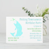 Vissende uitnodiging van de Birthday Party (Staand voorkant)