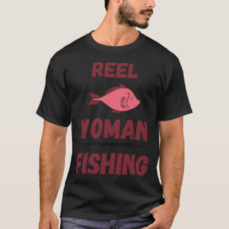 Vissende vrouw haspel t-shirt