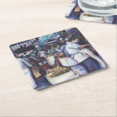 Vissenkopsoep, Singapore Vierkante Kartonnen Onderzetter (Schuin)