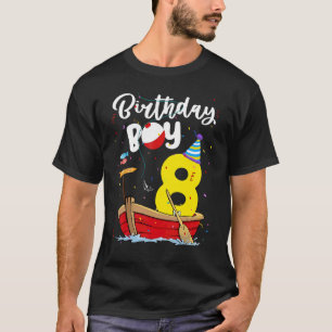 Visser 8th Birthday Boy Vist 8 jaar oud hen T-shirt