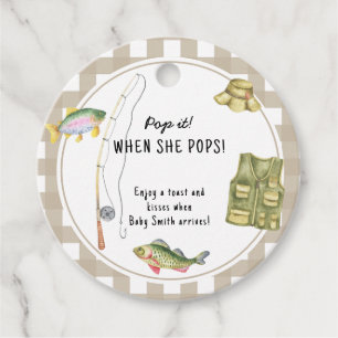 Visser Baby Shower - Pop het! Als ze barst Bedankjes Labels