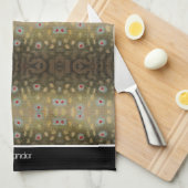 Visser Brookforel Vis Olijf Zwart Wit Roest Theedoek (Quarter Fold)