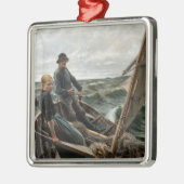 Visser en Dochter in Zee (door Albert Edelfelt) Metalen Ornament (Links)
