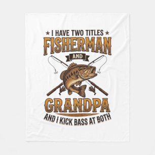 Visser Grootvader Vintage Gravure Vissershemd_ Fleece Deken