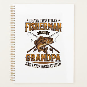 Visser Grootvader Vintage Gravure Vissershemd_ Planner