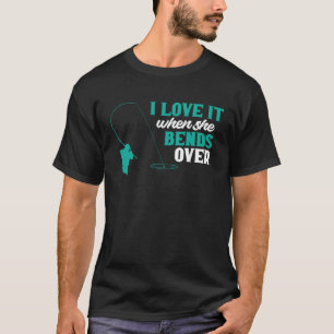 Visser Ik hou ervan als ze zich over de visvangst T-shirt