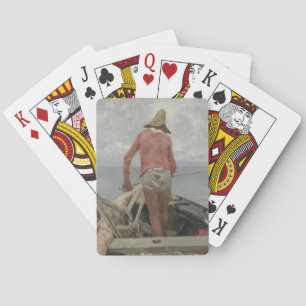 Visser in zijn boot (door Vincenzo Caprile) Pokerkaarten
