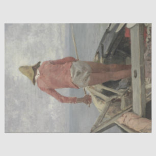 Visser in zijn boot (door Vincenzo Caprile) Tissuepapier