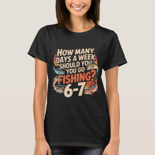 Visser Jongens Humor – Hoeveel Dagen per Week Mo T-shirt