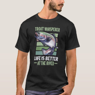 Visser Motief Forel Fluisteraar Flyfishing T-shirt