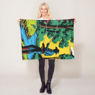 Visser op de Riverbank Fleece Deken