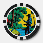 Visser op rivieroever  Pokerfiches Poker Chips (Voorkant)