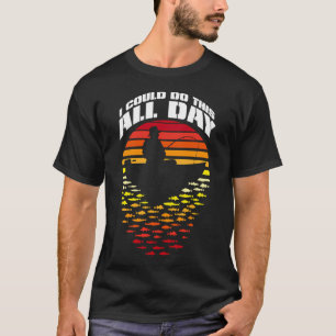Visser Papa Hele Dag Vissen Grappig Vintage Retro  T-shirt