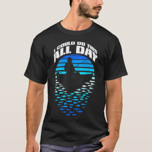 Visser Papa Hele Dag Vissen Grappig Vintage Retro T-shirt