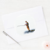 visser ronde sticker (Envelop)