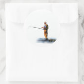 visser ronde sticker (Tas)