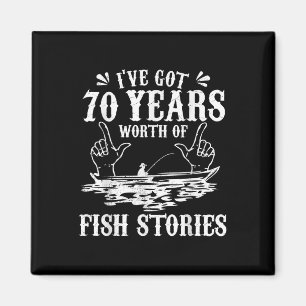 Visser T-shirt voor 70e verjaardag Funny B Fishing Magneet