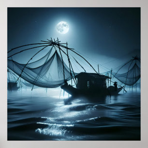 Visser uit Vietnam Wereld Kunst Poster
