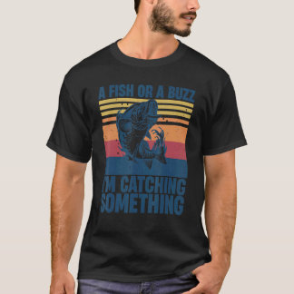 Visser vangt een vis of een brom ik vang dus t-shirt