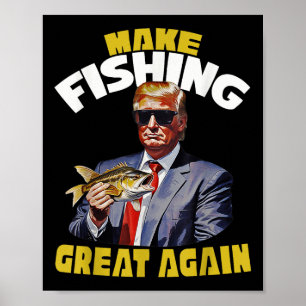 Visser voor Trump 2024 forel Gevist, Trump Fish Poster
