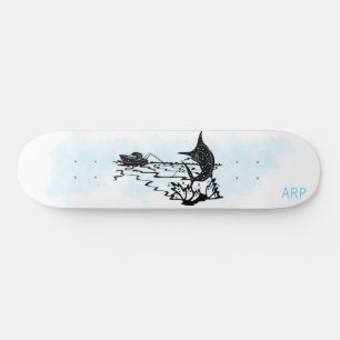 *~* VISSER - Zwaard vissen Initialen Vis Skateboard