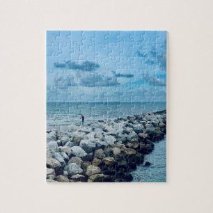 Visserij aan het meer legpuzzel