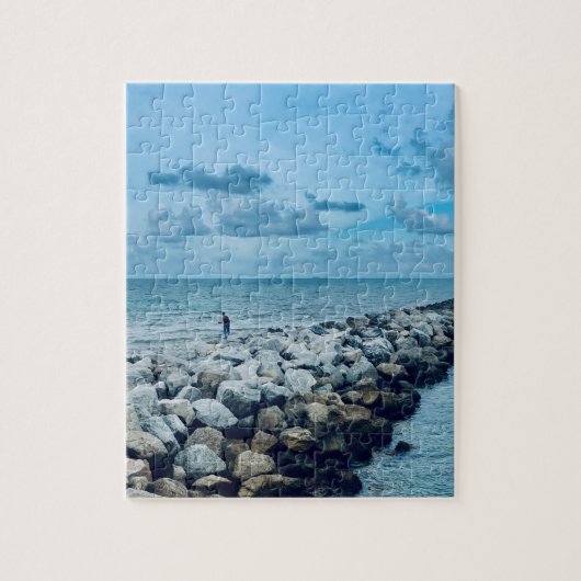 Visserij aan het meer legpuzzel (Verticaal)