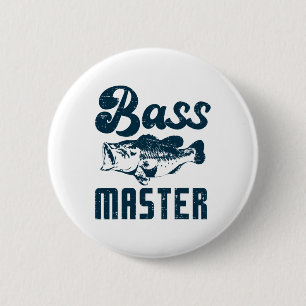 Visserij B Master Grappige Largemouth Angler Manne Ronde Button 5,7 Cm