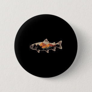 Visserij B Vis Berg Ster Visser Kunst Mannen Vrouw Ronde Button 5,7 Cm