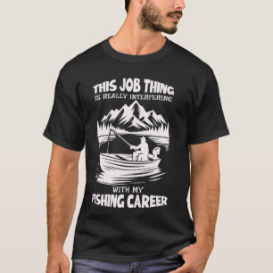Visserij Carrière Grote Sportliefhebber Grappige V T-shirt