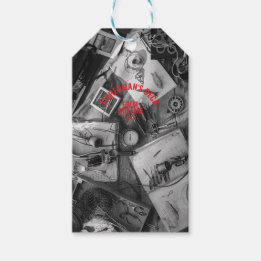 Visserij dek zwart-wit cadeaubijlage cadeaulabel
