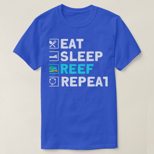 Visserij Eat Slaap Ref Herhalen Aquarist T-shirt (Design voorkant)