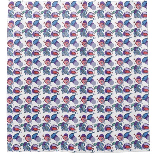 Visserij en Eel Pattern Douchegordijn (Voorkant)