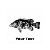visserij , forel afbeelding en tekst 	rubberstempel (Afrduk)
