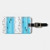 Visserij in de zee bagagelabel (Voorkant horizontaal)