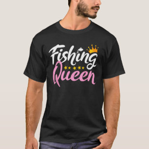 Visserij Koningin Grappige Visser Aquatische Liefh T-shirt